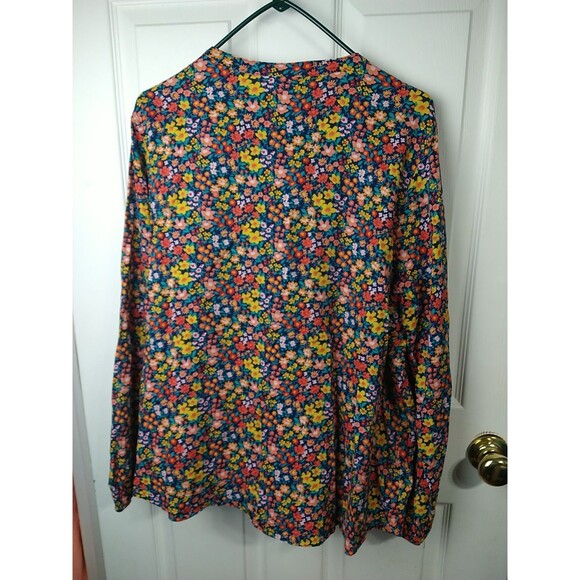 St. Johns Bay Woman XXL Shirt Floral Balloon Sleeve Boho Hippie Retro Workwear - Picture 8 of 8
